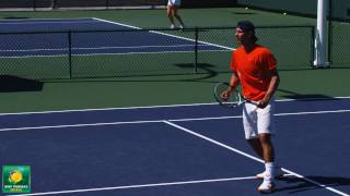 Nadal approaches the net and volleys in slow motion HD  Indian Wells Pt 47 [upl. by Leksehc]