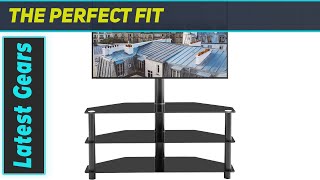 Swivel Mount Glass TV Stand Best Adjustable Storage Solution for Your Home [upl. by Grove]