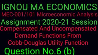 Compensated And Uncompensated Demand Functions From CobbDouglas Utility FunctionMEC001101IGNOU [upl. by Doreg]