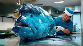 Explore Japanese cuisine How the chef prepares a Humphead wrasse worth over 10000 [upl. by Sirac976]