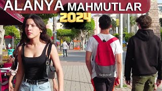 Alanya Mahmutlar street full tour 2024 april l Alanya Antalya turkey holiday turkey travel 4k [upl. by Bundy]