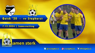 Quick 20  vv Staphorst  7122024  Samenvatting [upl. by Nyssa]