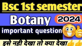 bsc 1st year botany 1st semester important questions 202425bsc1stsemester botany [upl. by Gerome75]