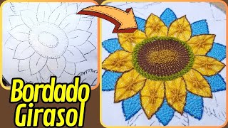 Bordemos juntas este diseño de GIRASOL aquí comienzo con el paso a paso 😍🌻🏵️ [upl. by Spiers]