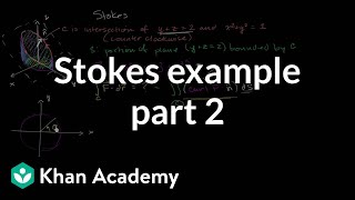 Stokes example part 2 Parameterizing the surface  Multivariable Calculus  Khan Academy [upl. by Nomde925]