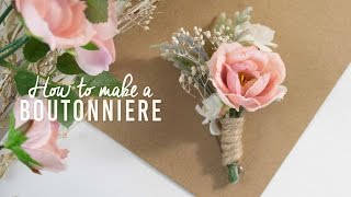 DIY Basic Boutonniere  Super Simple [upl. by Dragelin]