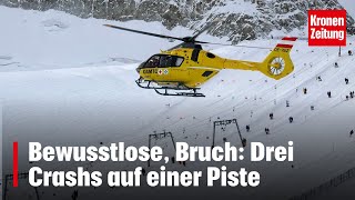 Bewusstlose Bruch Drei Crashs auf einer Piste  kronetv NEWS [upl. by Weasner18]