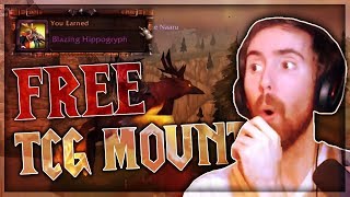 Asmongold Gets a Blazing Hippogryph TCG Mount From a Viewer [upl. by Aivull]