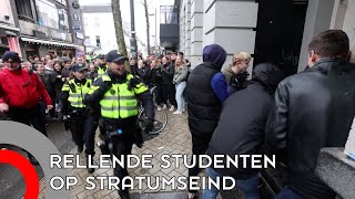 Politie stuit op rellende studenten op Stratumseind [upl. by Goldsmith]