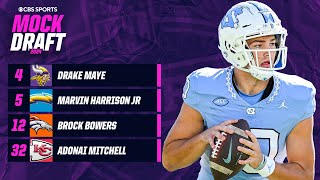 2024 NFL Mock Draft Quarterbacks go 14 for first time in NFL history  CBS Sports [upl. by Sidonnie]