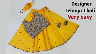 Lehenga Choli Cutting and Stitchingfull tutorial step by step Lehenga choli dress design for kids [upl. by Blim]