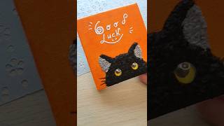 🐈‍⬛Easy Halloween paintingdecor🎃Black Cat TexturedTissue paper art on canvas shorts art gift [upl. by Ardekal207]