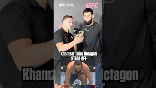 Khamzat Chimaev explains his octagon stare off ufc mma ufc308 [upl. by Paugh]