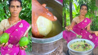 Boiled Mango Rasam l Mango Rasam Recipe Village Cooking villagemomrecipes [upl. by Ateekahs]