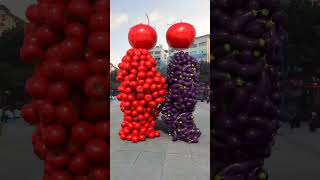 Vegetables colliding c4d animation decompression artifact special effects 7 [upl. by Anreval]