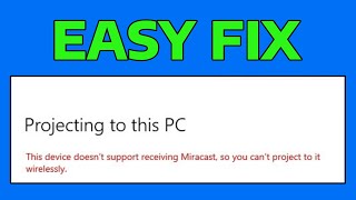 How To Fix Miracast Not Supported on This Device Issue [upl. by Eliza]