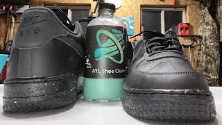 How To Clean The Nike Air Force 1 Triple Black With Crater Foam [upl. by Kokoruda]