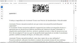 Apresentar no mínimo dois exemplos de atribuições dadas ao assistente técnico durante e após a per [upl. by Opportina]