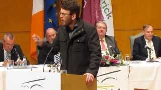 Cllr Cian Prendivilles AAA first address to Limerick City and County Council [upl. by Akinor372]