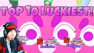 😱TOP 10 LUCKIEST YOUTUBERS In Pet Simulator X🍀 [upl. by Eal]