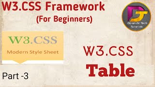 W3CSS Framework for beginners W3CSS Table [upl. by Ztnaj495]