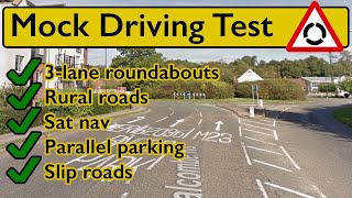 MOCK DRIVING TEST  Rural roads 3lane roundabouts parallel parking and more [upl. by Dyanne579]