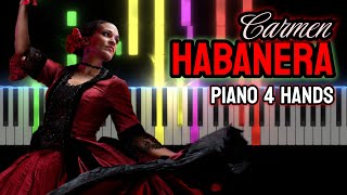 Carmen  Habanera FOR PIANO 4 HANDS [upl. by Fadas192]