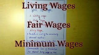 Living Wages Fair Wages and Minimum Wages explained with notes [upl. by Plerre]