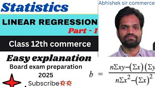 1  LINEAR REGRESSION CHAPTER3CLASS 12 GSEBSTATISTICSABHISHEK SIR COMMERCE [upl. by Anderegg]