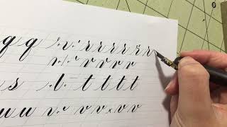 Copperplate Calligraphy for Beginners 6 of 7 t u v w x y z [upl. by Neddie]