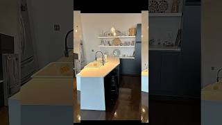 Black Ikea kitchen Floating shelves Integrated handles Matte cabinet door ikeakitchen [upl. by Adnomar]