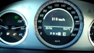 Mercedes C180 supercharged climbing to top speed on the Autobahn [upl. by Rovelli521]