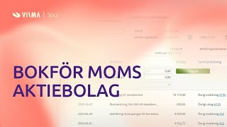 Bokför betalningåterbetalning av moms för aktiebolag i Visma eEkonomi [upl. by Veradis]