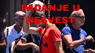 Novak Djokovic trening opšti haos i padanje u nesvest prehlada pred meč novak djokovic australia [upl. by Airdnna926]