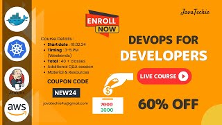 🚀 Launching My Brand New DevOps For Developers Live Course FOR 90DAYS  Enroll Now  🔥 JavaTechie [upl. by Venola]