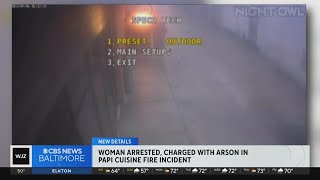 Woman arrested charged with arson in Papis Cuisine arson attack [upl. by Ajnotal]