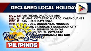 Malacañang nagdeklara ng local holidays sa 10 lugar [upl. by Weihs]