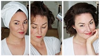 Haar Styling Routine  kurze Haare mit Locken [upl. by Browne226]