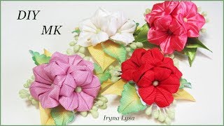 DIY Kanzashi Flowers🌺 tutorial [upl. by Tatiania299]