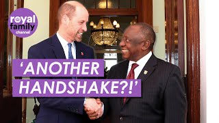 ‘Last Handshake’ Prince William and South African Presidents Funny Meeting [upl. by Nosde]