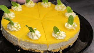 Torta al limone più gustosa del mondo ricetta facile e veloce Niente forno Semplice e delizioso🤩 [upl. by Haeli]