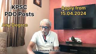 KPSC  PDO Posts  apply from 15042024 Kannada Explanation [upl. by Honeywell]