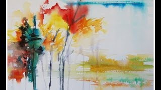 Paint an Abstract Landscape in Watercolor [upl. by Dahsraf]