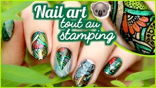 🐨 NAIL ART STAMPING et coloriage au marqueur [upl. by Yelir]