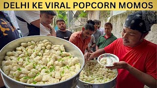 Delhi ke Sabse Viral POPCORN Momo 😳😱  गोली की स्पीड से चंद मिनटों में सारे MOMOS ख़त्म [upl. by Jaret]