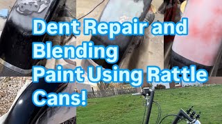 Dent Fix and Rattle Can Blending Paint Job on a Harley Davidson Softail Front Fender Step by Step [upl. by Amil]