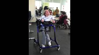 Dana Cerebral Palsy CP TheraFit Gym walking in Rifton Pacer [upl. by Aznaed]