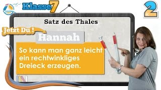 Satz des Thales  Geometrie  Klasse 7 ★ Übung 2 [upl. by Nomelc]