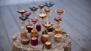 Como hacer flores de madera torneadas paso a paso woodturning flowers [upl. by Marlowe]