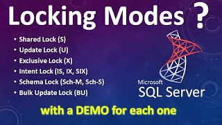 What are the different locking modes present in SQL  SQL Server Locking modes  SQL interview QampA [upl. by Newo]